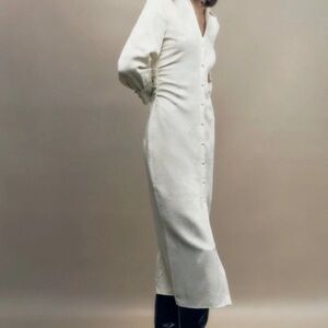 Zara Cream Long Sleeve Dress